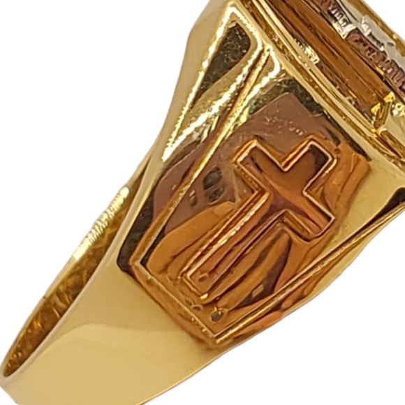 Mens jewelry gold 14kt solid rings size 11.5 - Picture 7 of 9